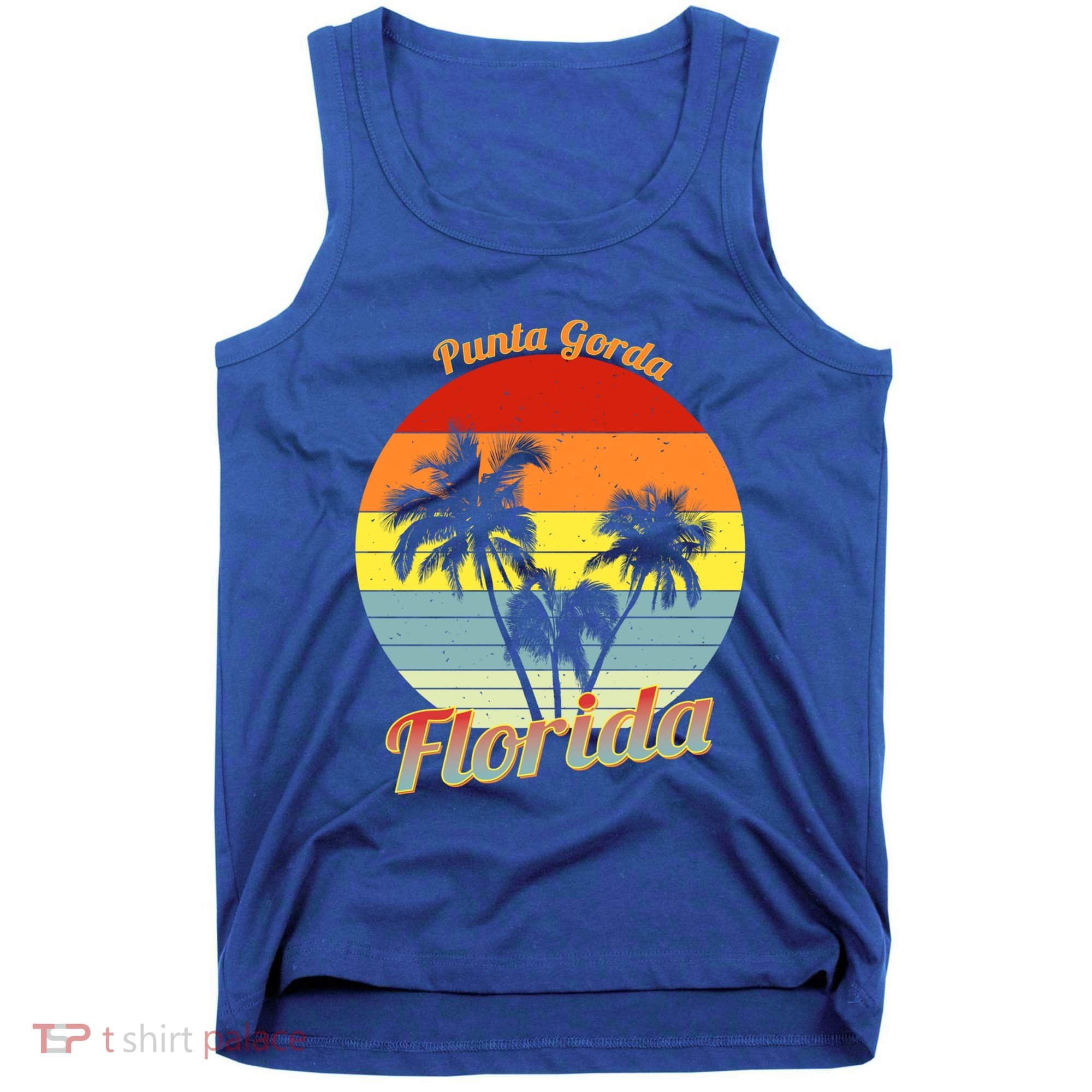 Punta Gorda Florida Retro Tropical Palm Trees Vacation Cute Gift Tank Top