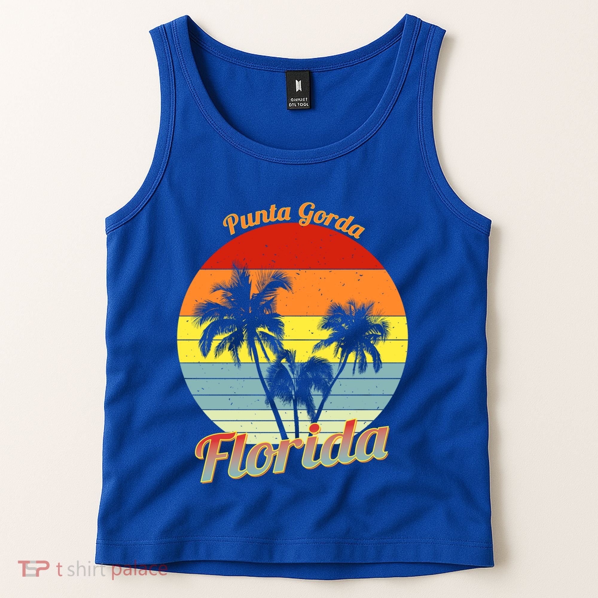 Punta Gorda Florida Retro Tropical Palm Trees Vacation Cute Gift Tank Top
