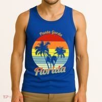 Punta Gorda Florida Retro Tropical Palm Trees Vacation Cute Gift Tank Top thumb 3