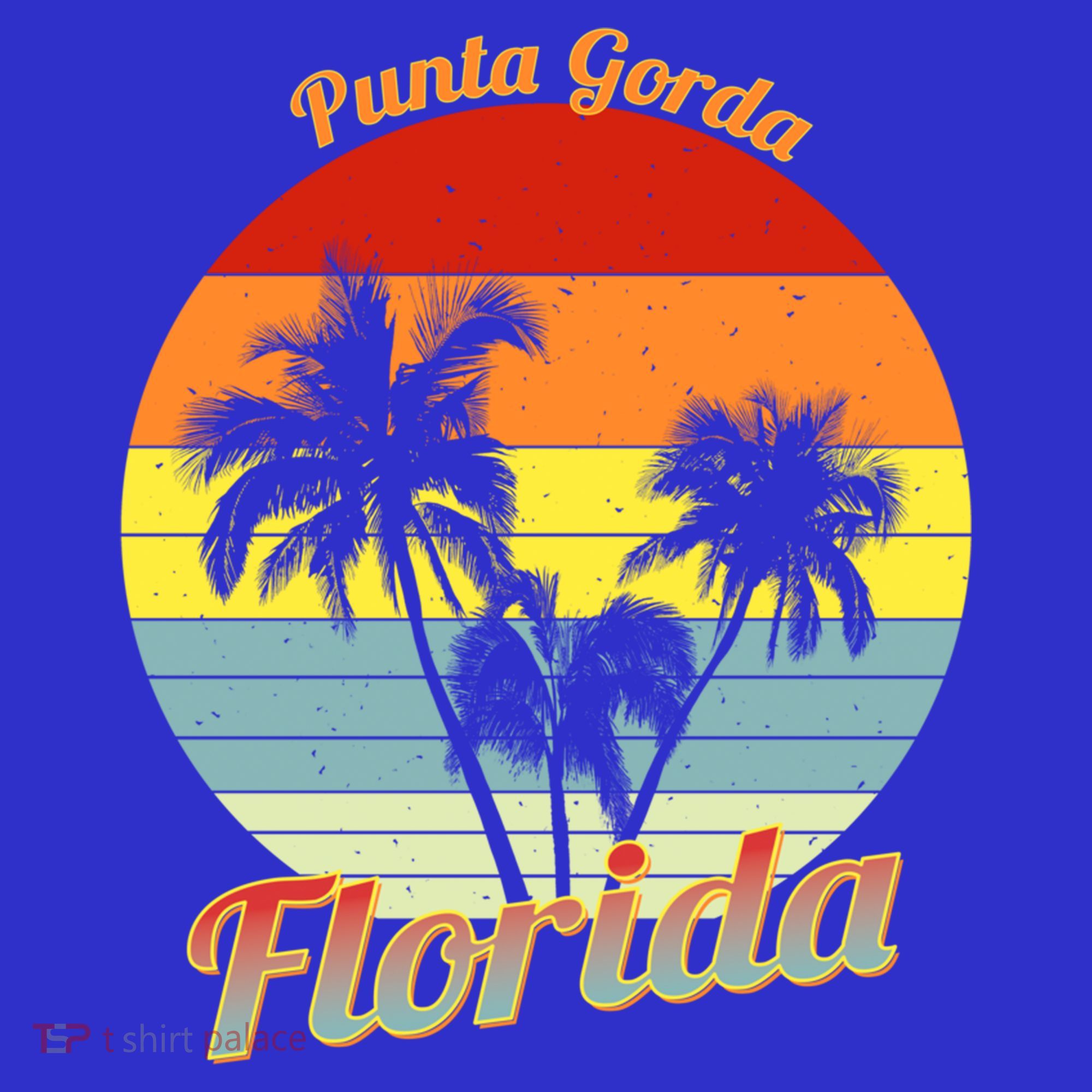 Punta Gorda Florida Retro Tropical Palm Trees Vacation Cute Gift Tank Top