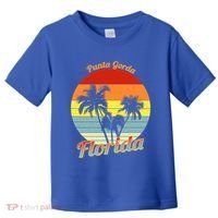Punta Gorda Florida Retro Tropical Palm Trees Vacation Cute Gift Toddler T-Shirt thumb 0