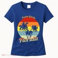 Punta Gorda Florida Retro Tropical Palm Trees Vacation Cute Gift Women's T-Shirt thumb 0