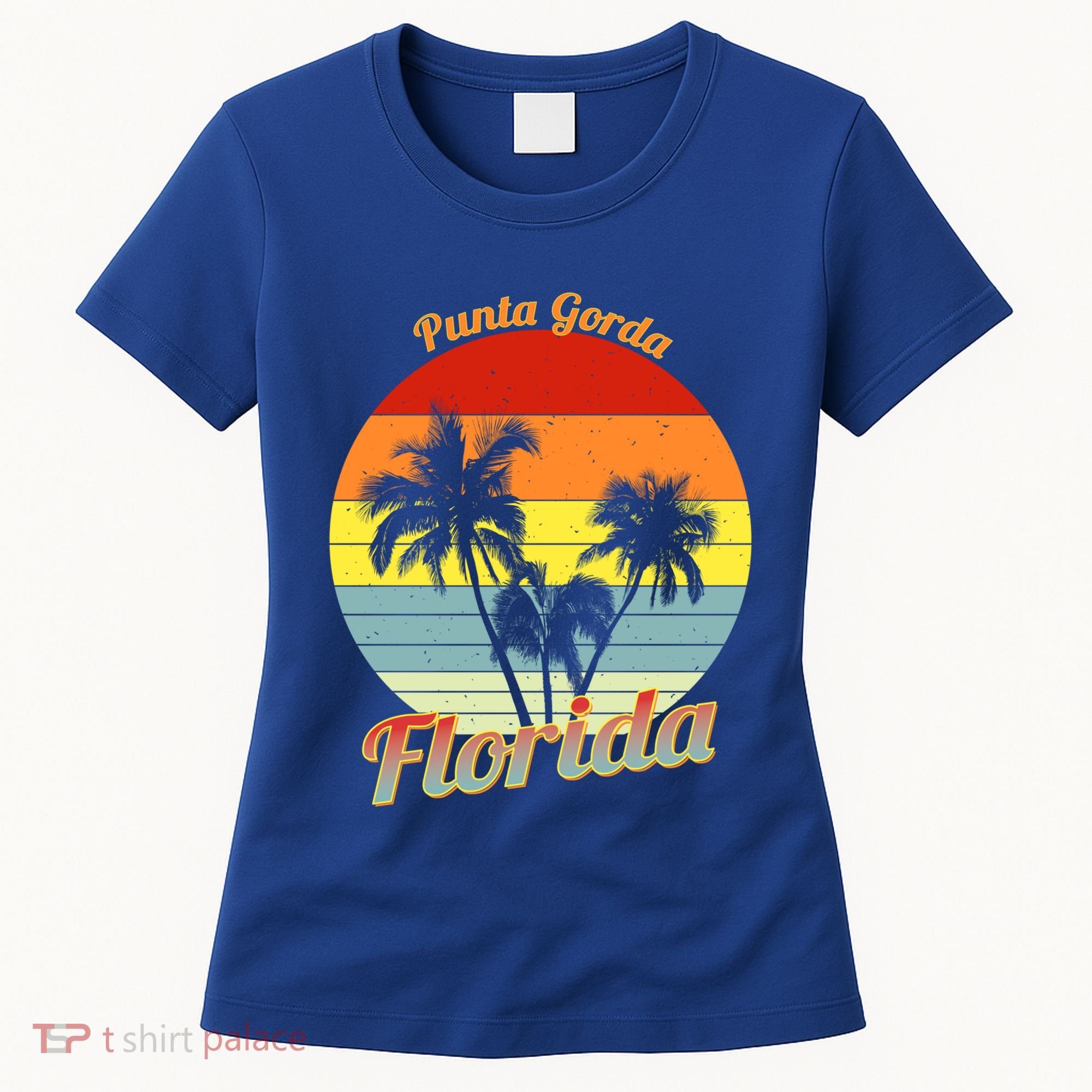 Punta Gorda Florida Retro Tropical Palm Trees Vacation Cute Gift Women's T-Shirt