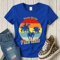 Punta Gorda Florida Retro Tropical Palm Trees Vacation Cute Gift Women's T-Shirt thumb 3
