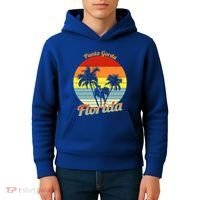 Punta Gorda Florida Retro Tropical Palm Trees Vacation Cute Gift Kids Hoodie thumb 4