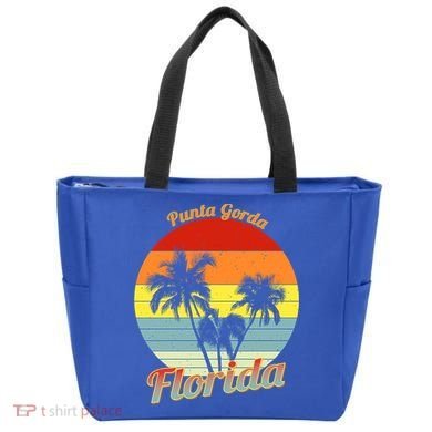 Punta Gorda Florida Retro Tropical Palm Trees Vacation Cute Gift Tote Bag