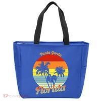 Punta Gorda Florida Retro Tropical Palm Trees Vacation Cute Gift Tote Bag thumb 0