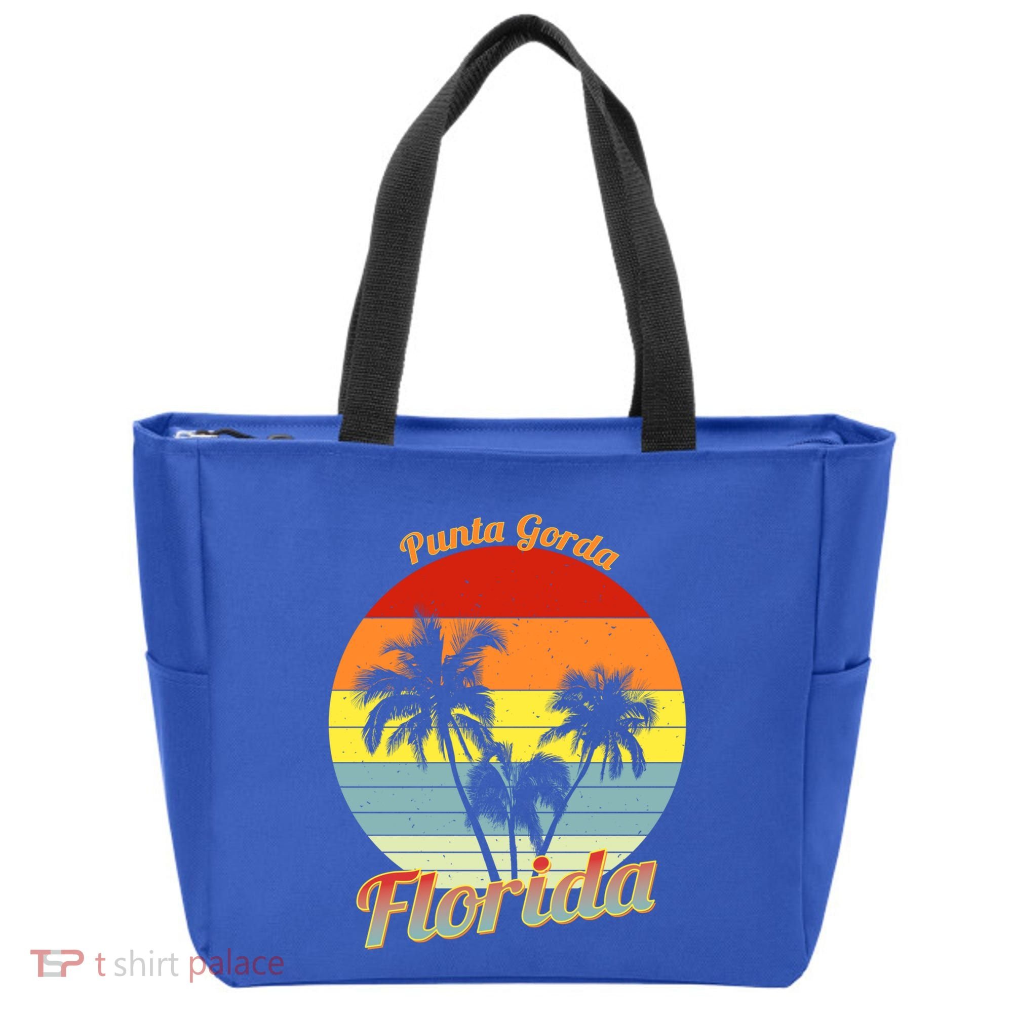 Punta Gorda Florida Retro Tropical Palm Trees Vacation Cute Gift Tote Bag