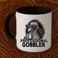 Professional Gobbler Funny Thanksgiving Turkey Coffee Mug thumb 2