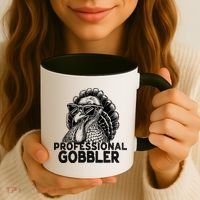 Professional Gobbler Funny Thanksgiving Turkey Coffee Mug thumb 3