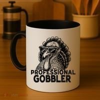 Professional Gobbler Funny Thanksgiving Turkey Coffee Mug thumb 4