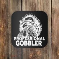 Professional Gobbler Funny Thanksgiving Turkey Coaster thumb 0