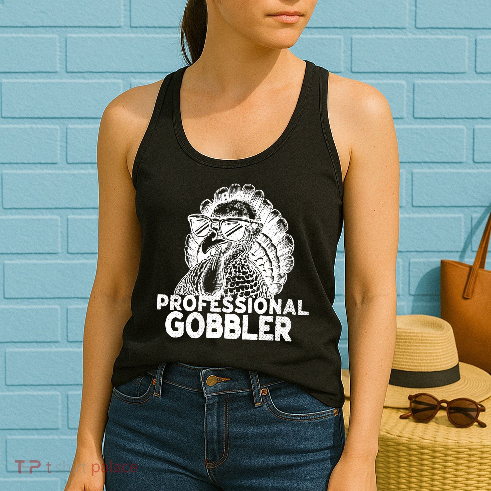 Professional Gobbler Funny Thanksgiving Turkey Women's Tank Top