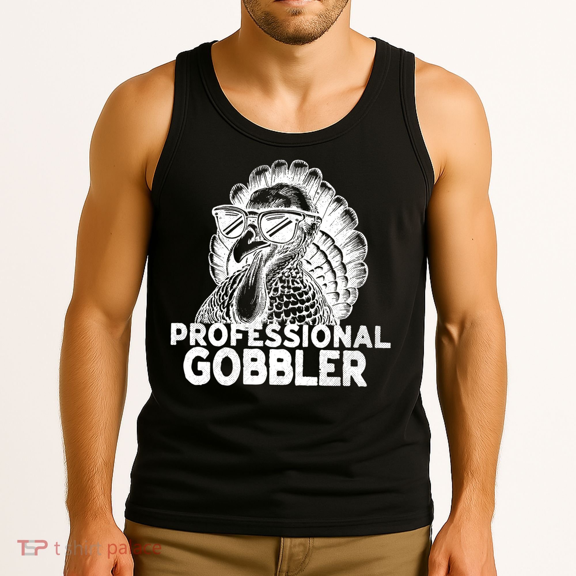 Professional Gobbler Funny Thanksgiving Turkey Tank Top