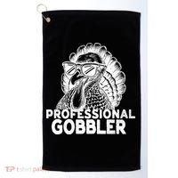 Professional Gobbler Funny Thanksgiving Turkey Golf Towel thumb 0