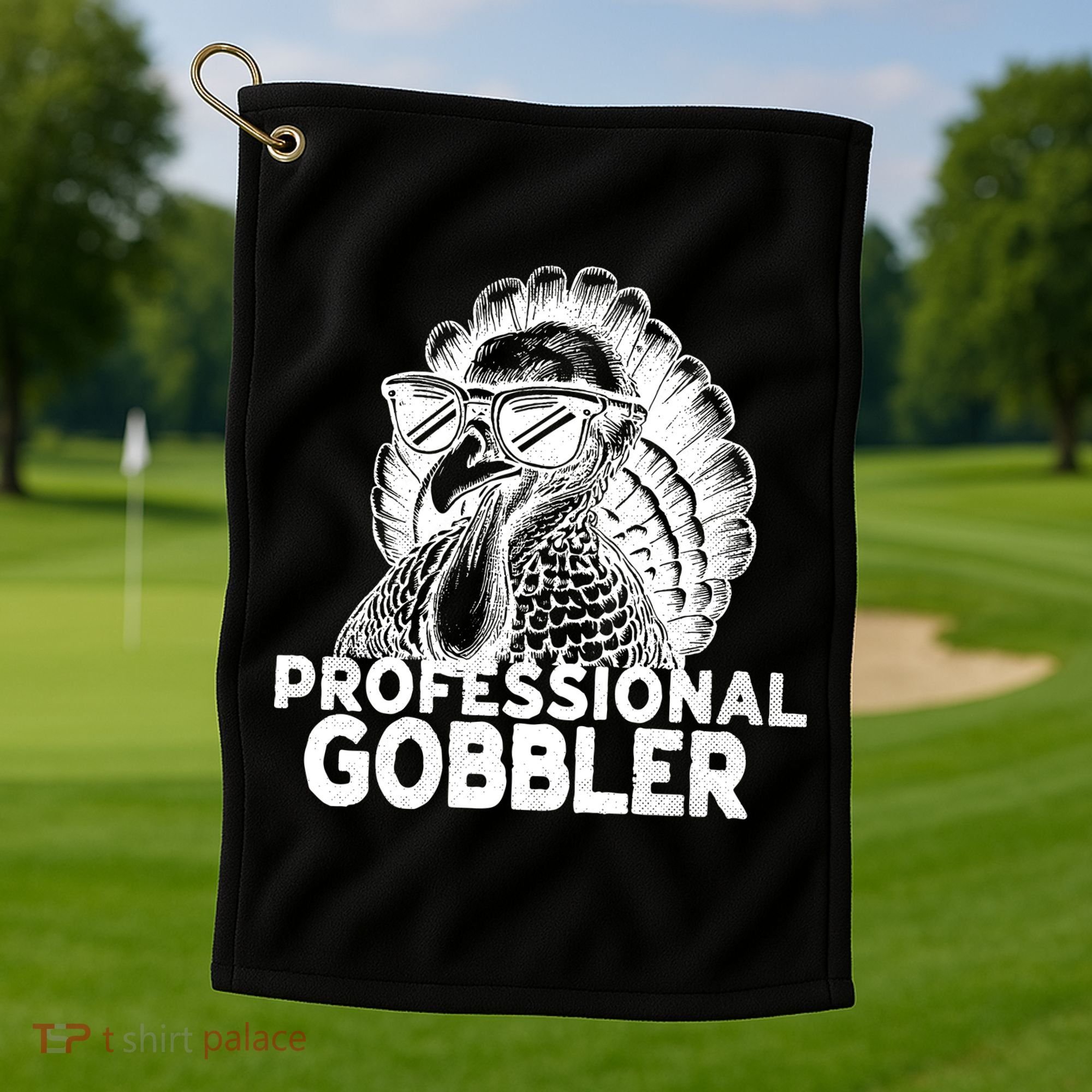 Professional Gobbler Funny Thanksgiving Turkey Golf Towel