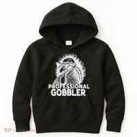 Professional Gobbler Funny Thanksgiving Turkey Kids Hoodie thumb 0