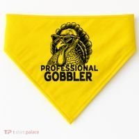 Professional Gobbler Funny Thanksgiving Turkey USA-Made Doggie Bandana thumb 0