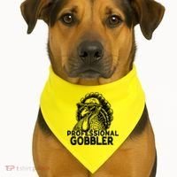 Professional Gobbler Funny Thanksgiving Turkey USA-Made Doggie Bandana thumb 1