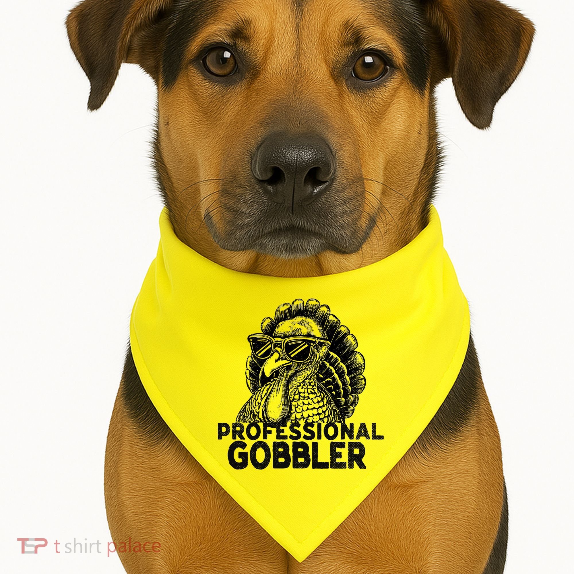 Professional Gobbler Funny Thanksgiving Turkey USA-Made Doggie Bandana