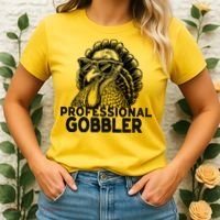 Professional Gobbler Funny Thanksgiving Turkey Women's T-Shirt thumb 2