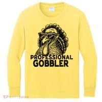Professional Gobbler Funny Thanksgiving Turkey Kids Long Sleeve Shirt thumb 0
