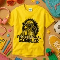 Professional Gobbler Funny Thanksgiving Turkey Kids T-Shirt thumb 3
