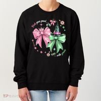 Pink Goes Good With Green Funny Halloween Witch Women's Sweatshirt thumb 0