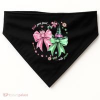 Pink Goes Good With Green Funny Halloween Witch USA-Made Doggie Bandana thumb 0