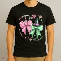 Pink Goes Good With Green Funny Halloween Witch T-Shirt thumb 3