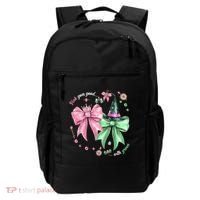 Pink Goes Good With Green Funny Halloween Witch Backpack thumb 0