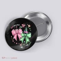 Pink Goes Good With Green Funny Halloween Witch Button thumb 0