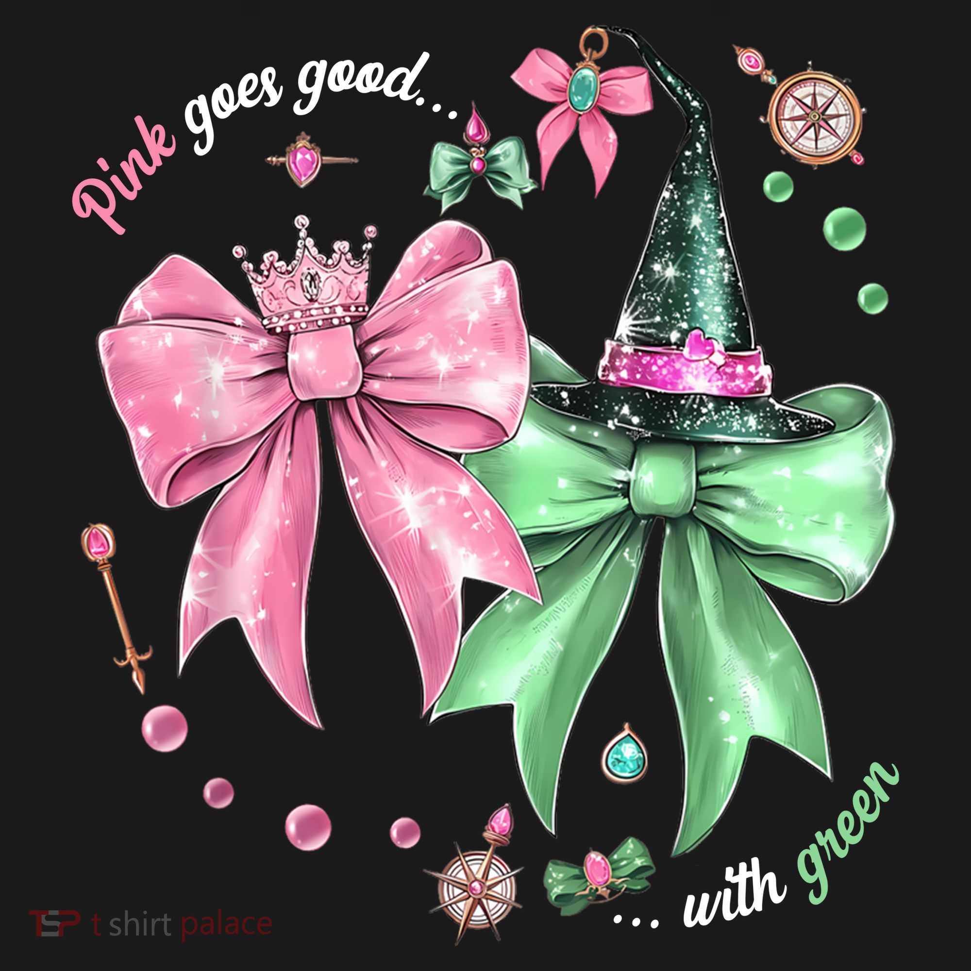 Pink Goes Good With Green Funny Halloween Witch Mousepad