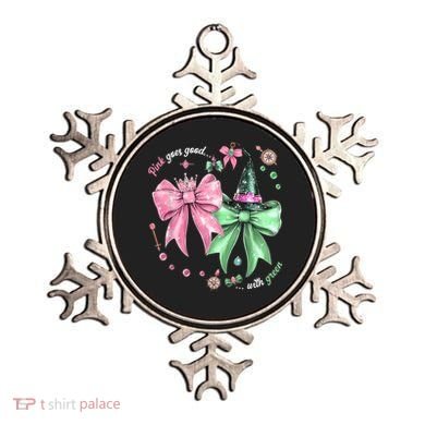 Pink Goes Good With Green Funny Halloween Witch Ornament