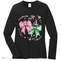 Pink Goes Good With Green Funny Halloween Witch Women's Long Sleeve Shirt thumb 0