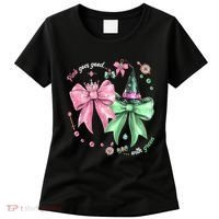 Pink Goes Good With Green Funny Halloween Witch Women's T-Shirt thumb 0