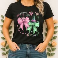 Pink Goes Good With Green Funny Halloween Witch Women's T-Shirt thumb 2