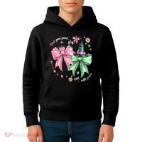 Pink Goes Good With Green Funny Halloween Witch Kids Hoodie thumb 4