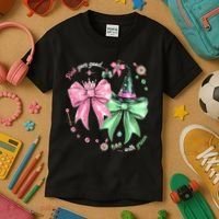 Pink Goes Good With Green Funny Halloween Witch Kids T-Shirt thumb 3