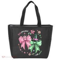 Pink Goes Good With Green Funny Halloween Witch Tote Bag thumb 0