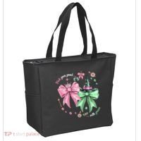 Pink Goes Good With Green Funny Halloween Witch Tote Bag thumb 2