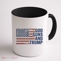 Pro God Gun Funny God Guns And Trump Coffee Mug thumb 1