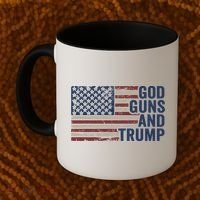 Pro God Gun Funny God Guns And Trump Coffee Mug thumb 2