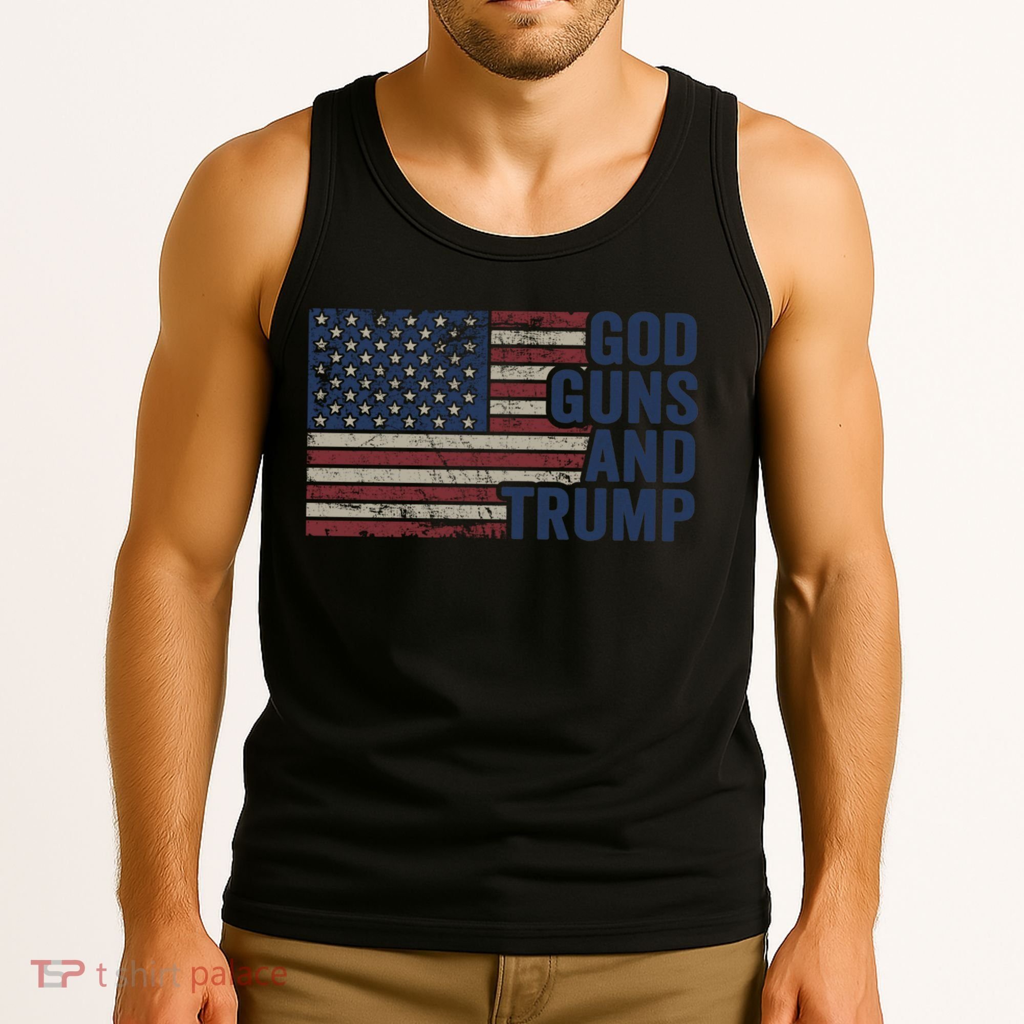 Pro God Gun Funny God Guns And Trump Tank Top