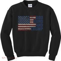 Pro God Gun Funny God Guns And Trump Kids Sweatshirt thumb 0
