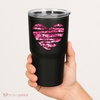 Pink Glitter Heart Cute Gift Tumbler thumb 2