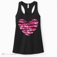 Pink Glitter Heart Cute Gift Women's Tank Top thumb 0