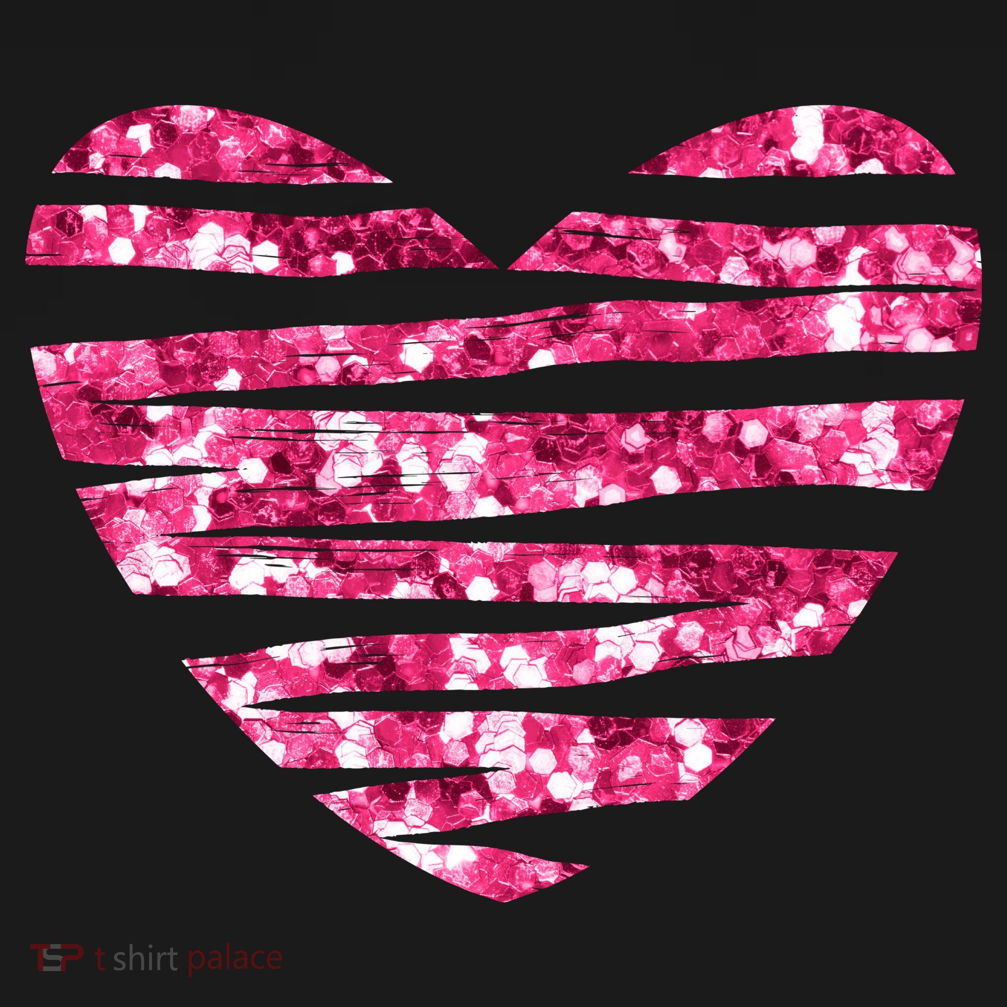 Pink Glitter Heart Cute Gift Tote Bag