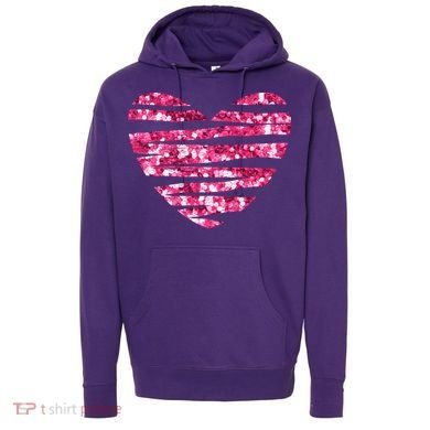 Pink Glitter Heart Cute Gift Hoodie