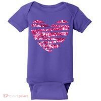 Pink Glitter Heart Cute Gift Baby Bodysuit thumb 0